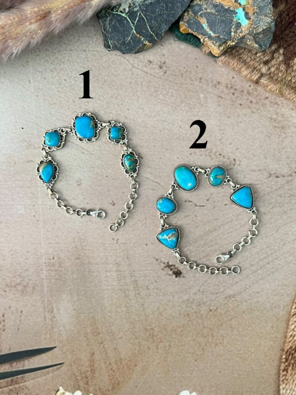 Handmade Sterling Silver Hardy Pit Collection: Chain Bracelet Signed Nizhoni